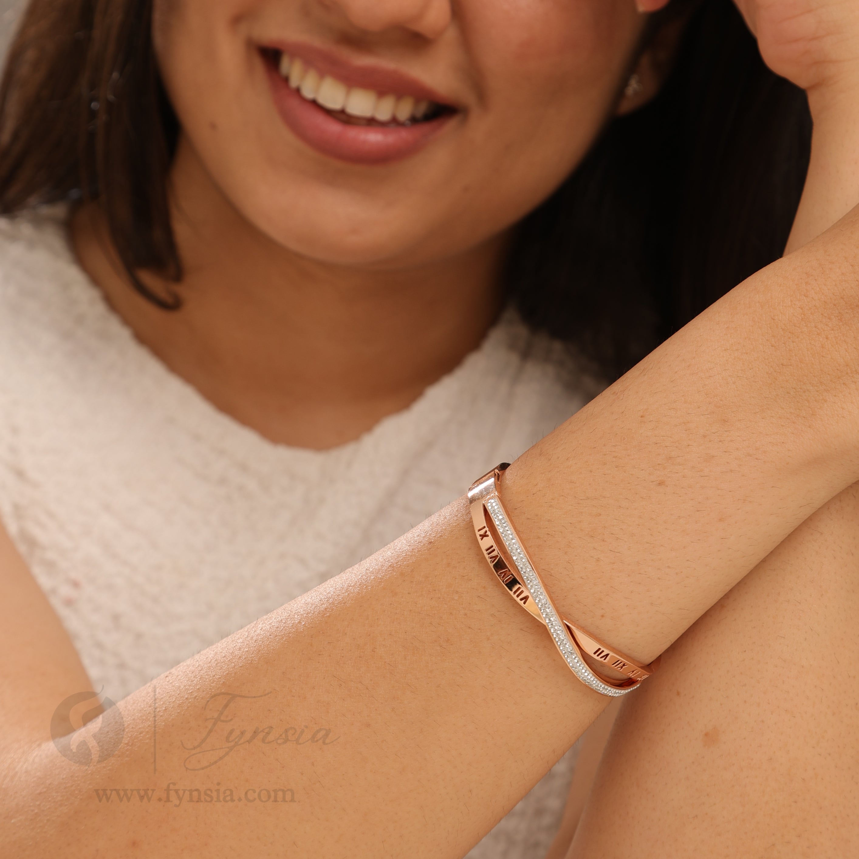 Mirha Rosegold Anti Tarnish Kada – Stainless Steel Bracelet | Fynsia