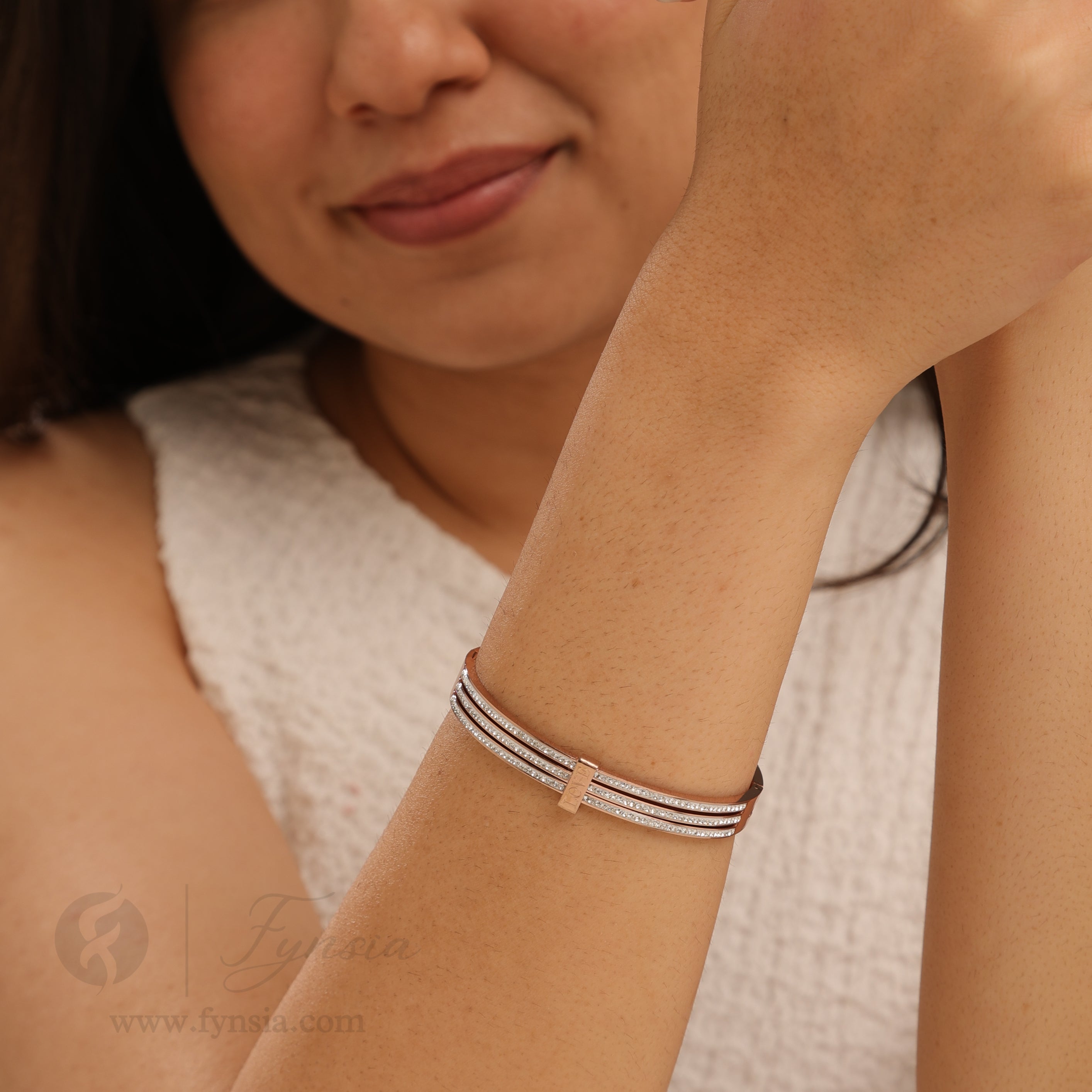 Mashal Rosegold Anti Tarnish Kada – Stainless Steel Bracelet | Fynsia
