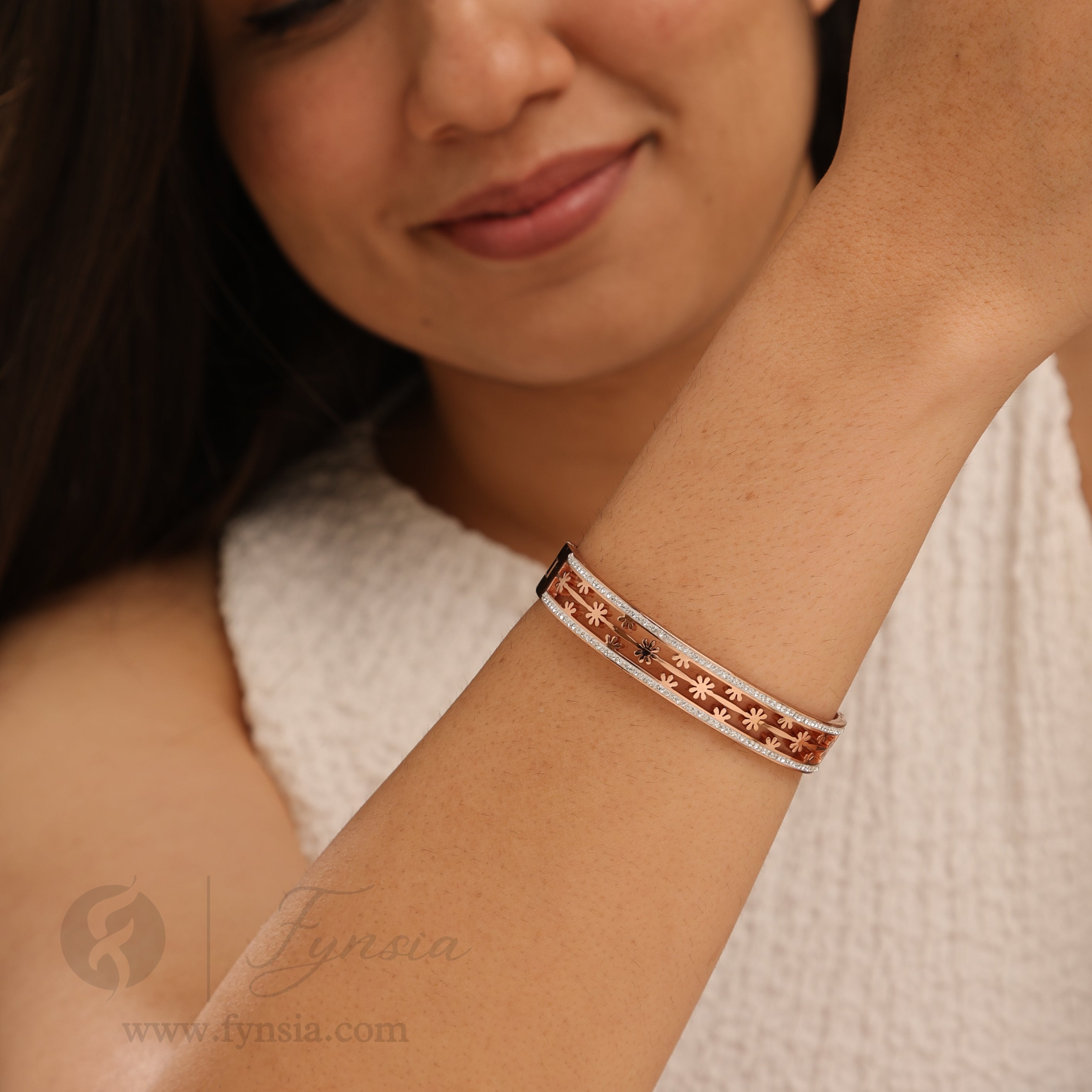 Guluna Rosegold Anti Tarnish Kada – Stainless Steel Bracelet | Fynsia