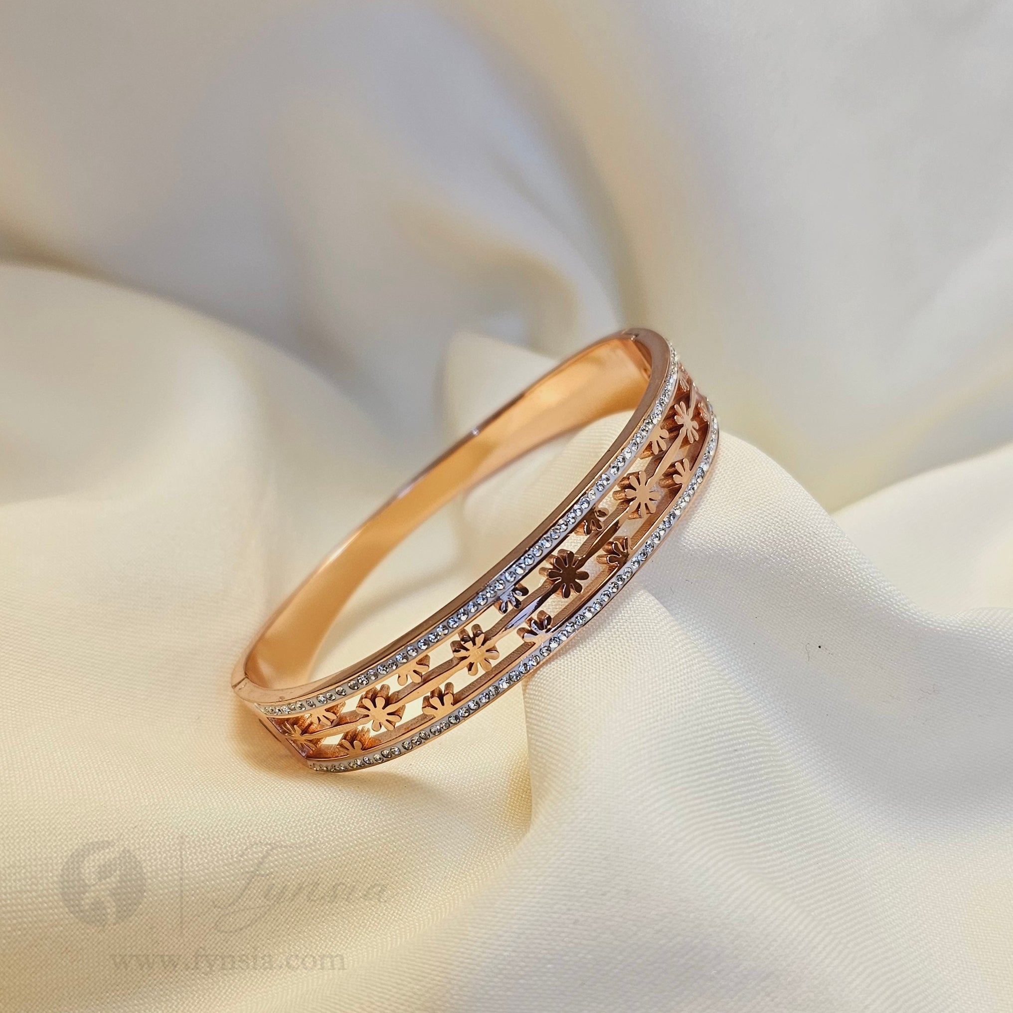 Guluna Rosegold Anti Tarnish Kada – Stainless Steel Bracelet | Fynsia