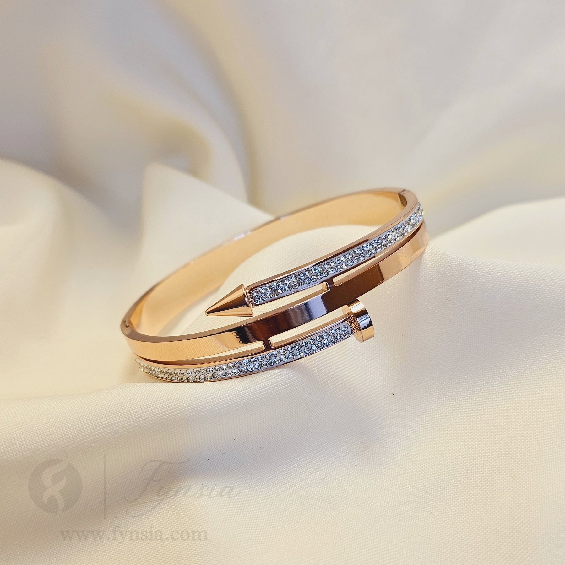 Meira Rosegold Anti Tarnish Kada – Stainless Steel Bracelet | Fynsia