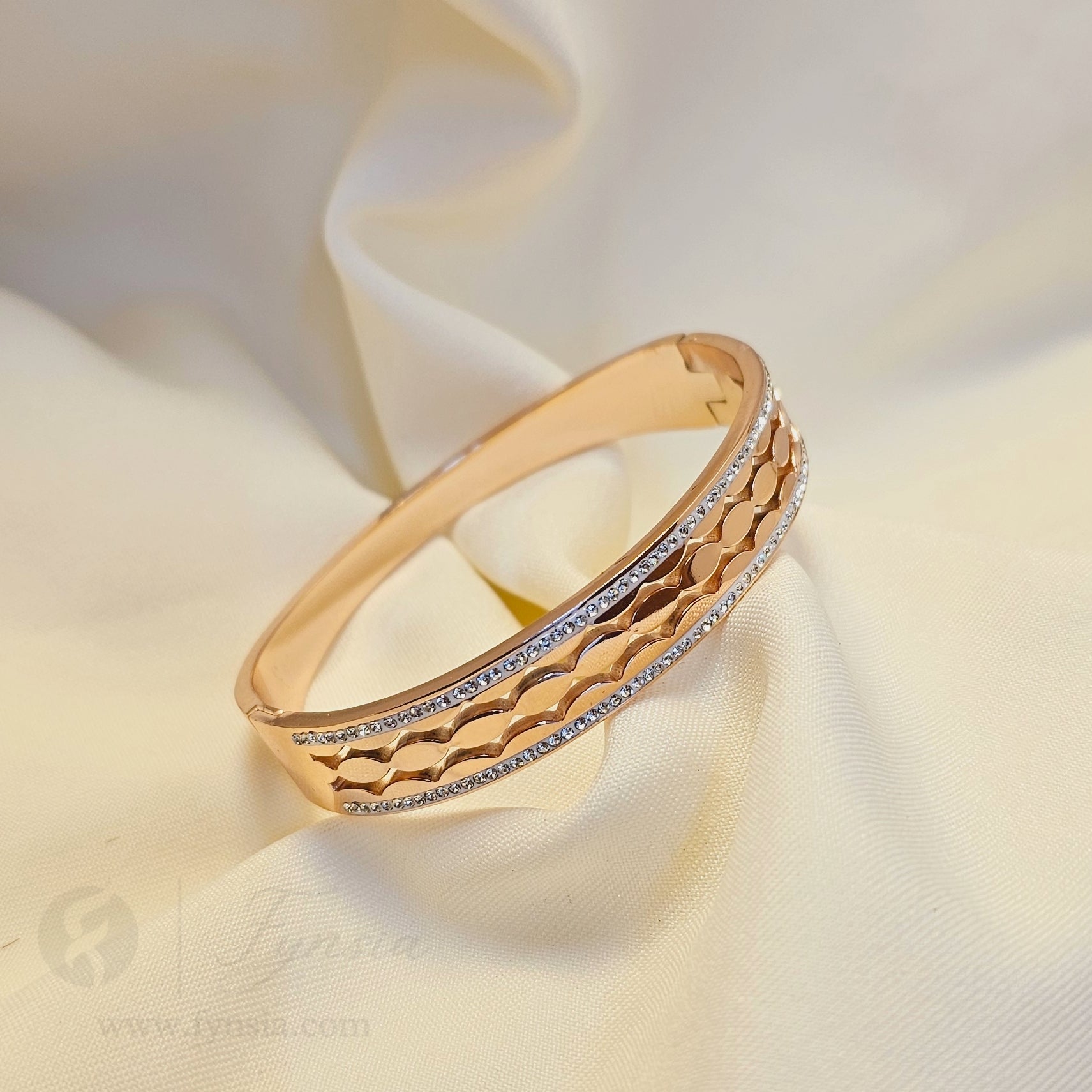 Vaishh Rosegold Anti Tarnish Kada – Stainless Steel Bracelet | Fynsia