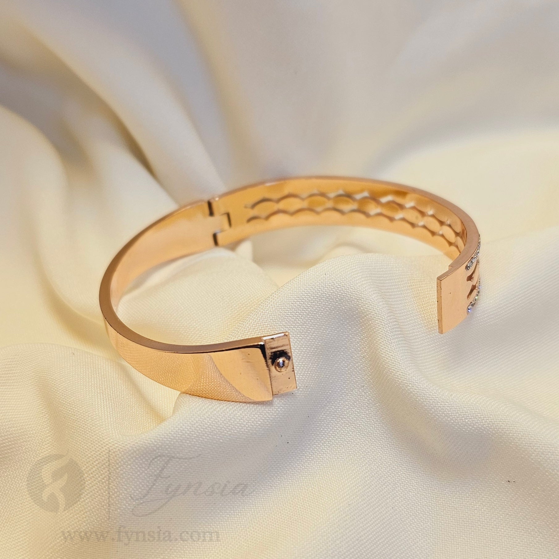 Vaishh Rosegold Anti Tarnish Kada – Stainless Steel Bracelet | Fynsia