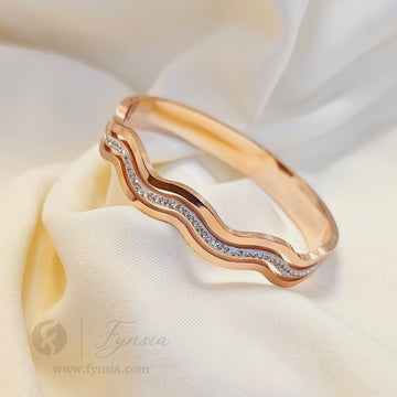 Sparya Rosegold Anti Tarnish Kada – Stainless Steel Bracelet | Fynsia