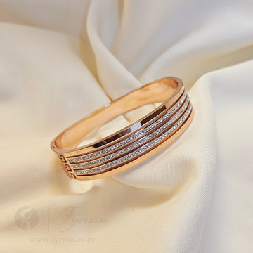Kiara Rosegold Anti Tarnish Kada – Stainless Steel Bracelet | Fynsia