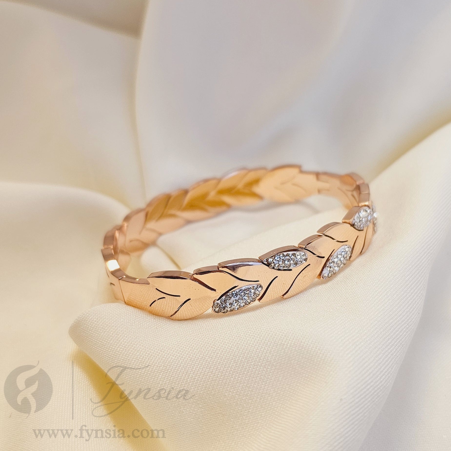 Yashi Rosegold Anti Tarnish Kada – Stainless Steel Bracelet | Fynsia