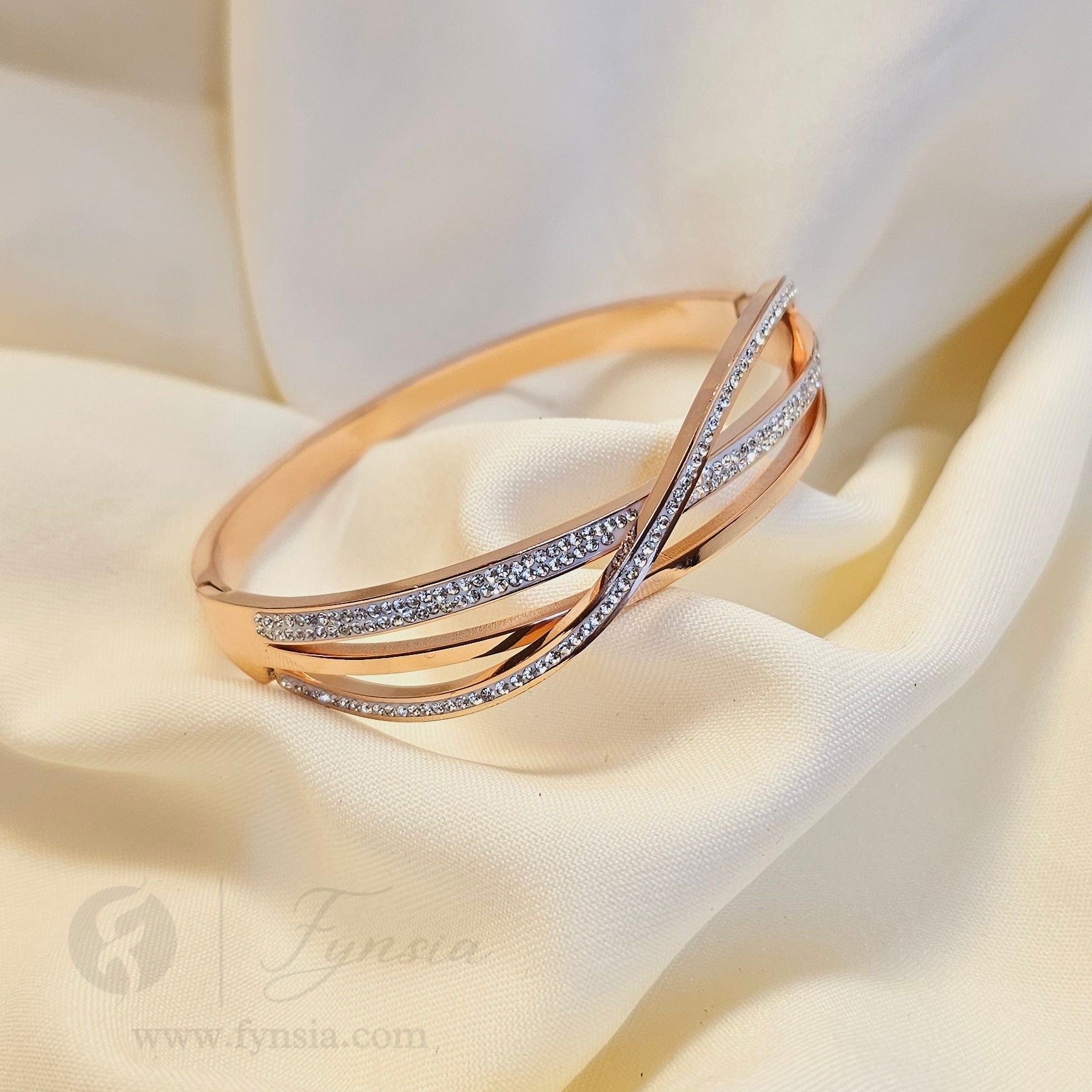 Mruna Rosegold Anti Tarnish Kada – Stainless Steel Bracelet | Fynsia