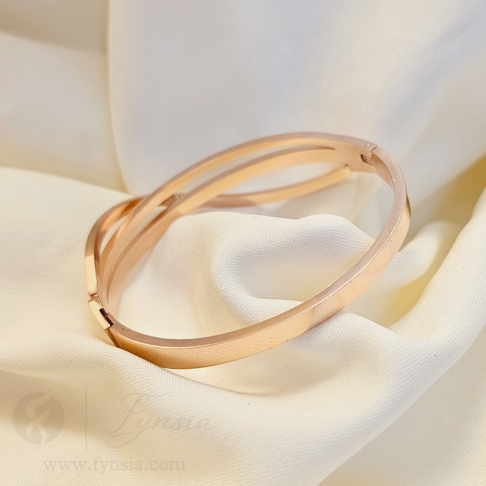 Mruna Rosegold Anti Tarnish Kada – Stainless Steel Bracelet | Fynsia