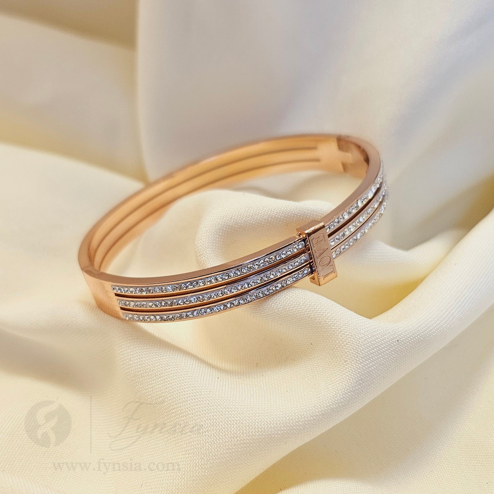 Mashal Rosegold Anti Tarnish Kada – Stainless Steel Bracelet | Fynsia