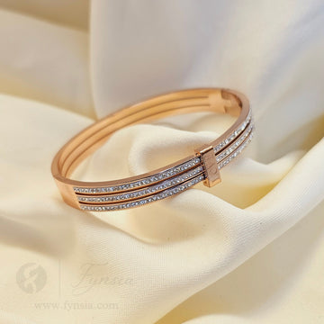 Mashal Rosegold Anti Tarnish Kada – Stainless Steel Bracelet | Fynsia
