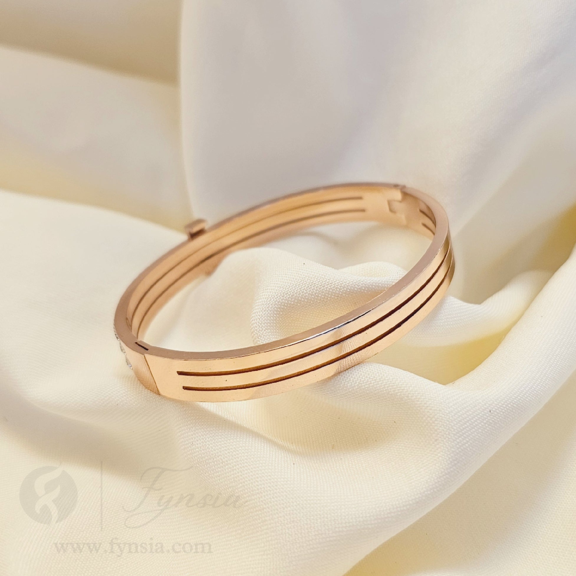 Mashal Rosegold Anti Tarnish Kada – Stainless Steel Bracelet | Fynsia