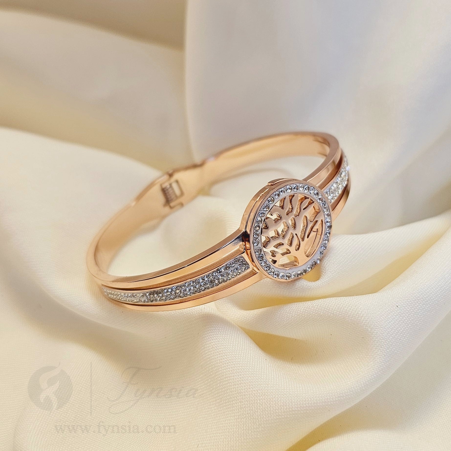 Amani Rosegold Anti Tarnish Kada – Stainless Steel Bracelet | Fynsia