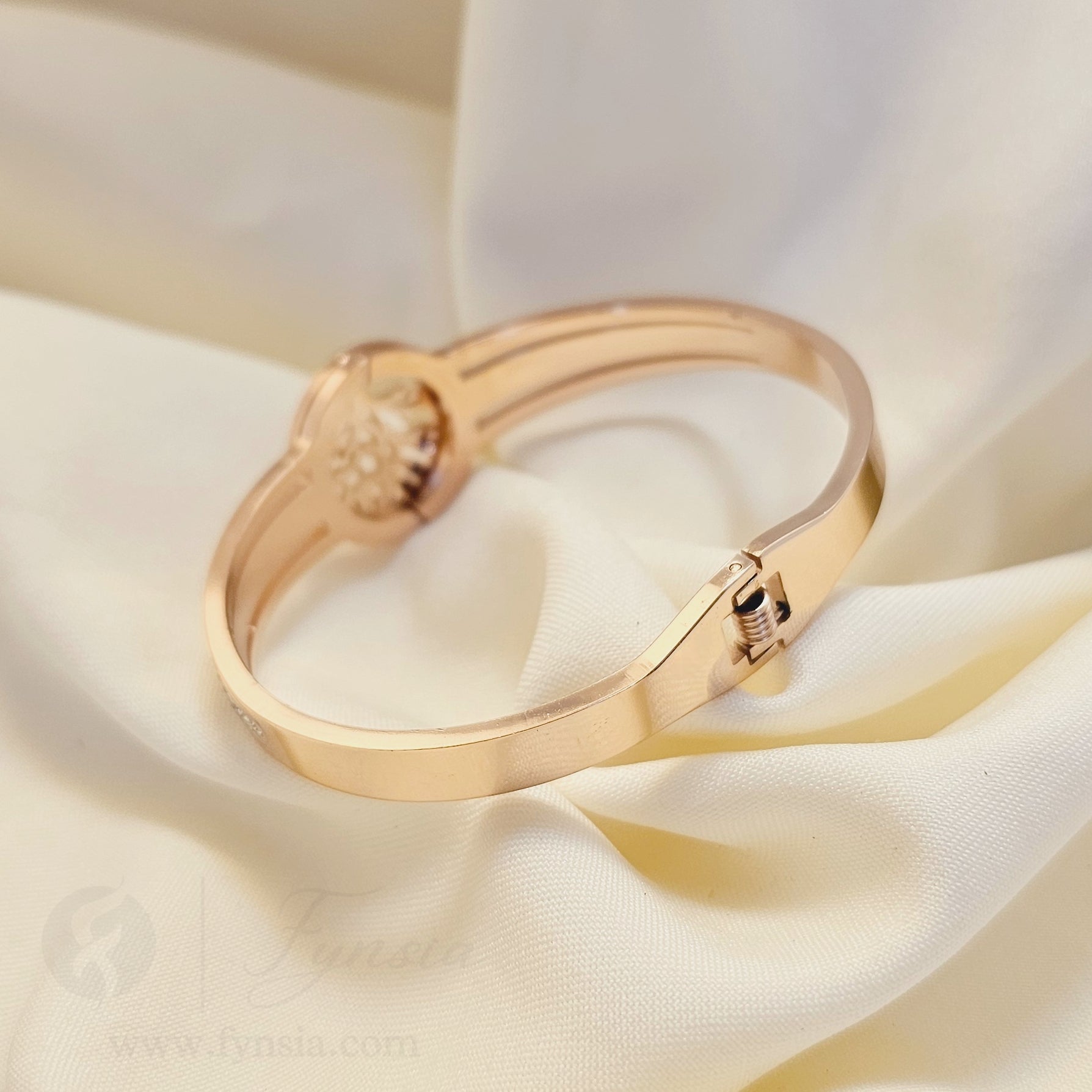 Amani Rosegold Anti Tarnish Kada – Stainless Steel Bracelet | Fynsia
