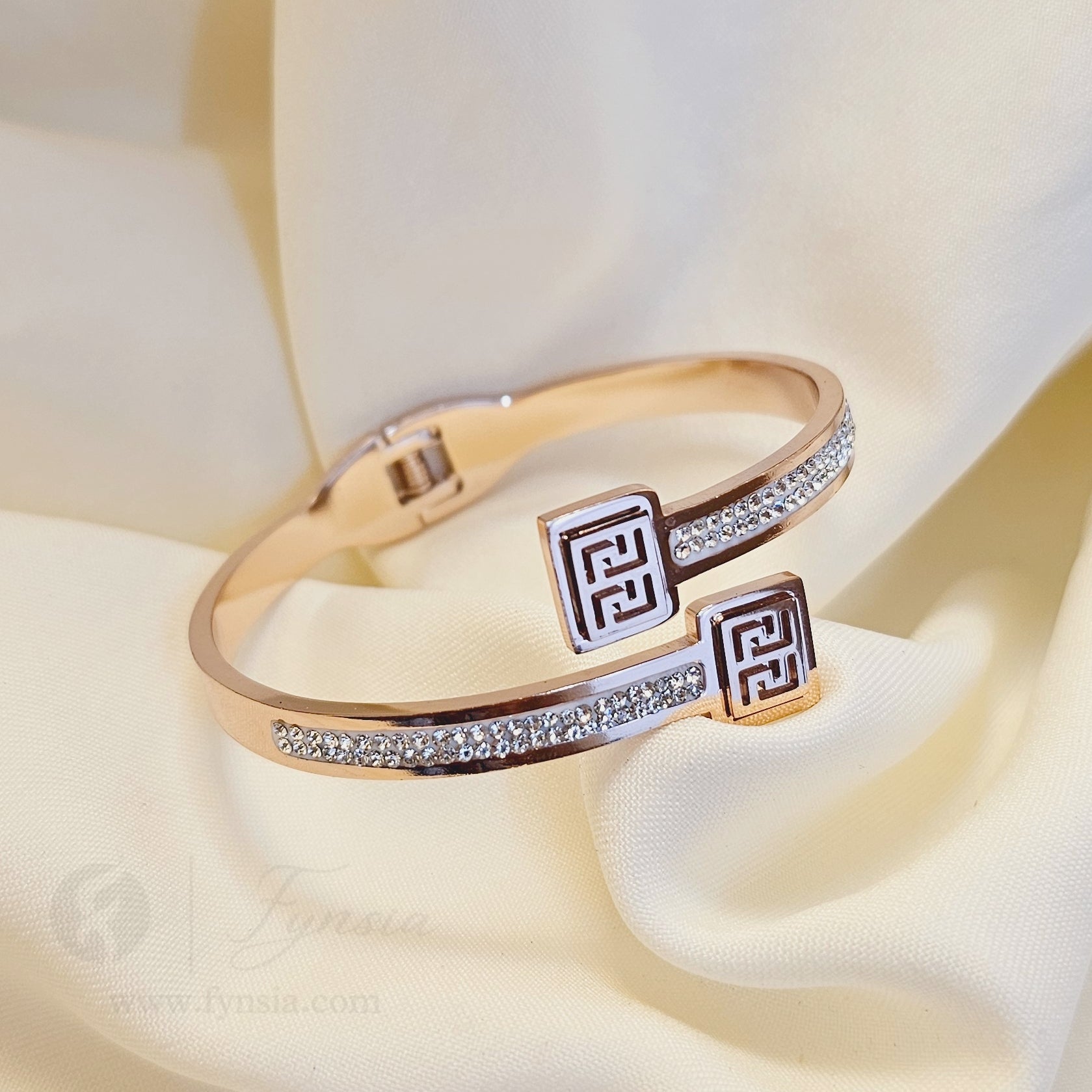 Krisha Rosegold Anti Tarnish Kada – Stainless Steel Bracelet | Fynsia