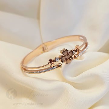 Wamiqa Rosegold Anti Tarnish Kada – Stainless Steel Bracelet | Fynsia