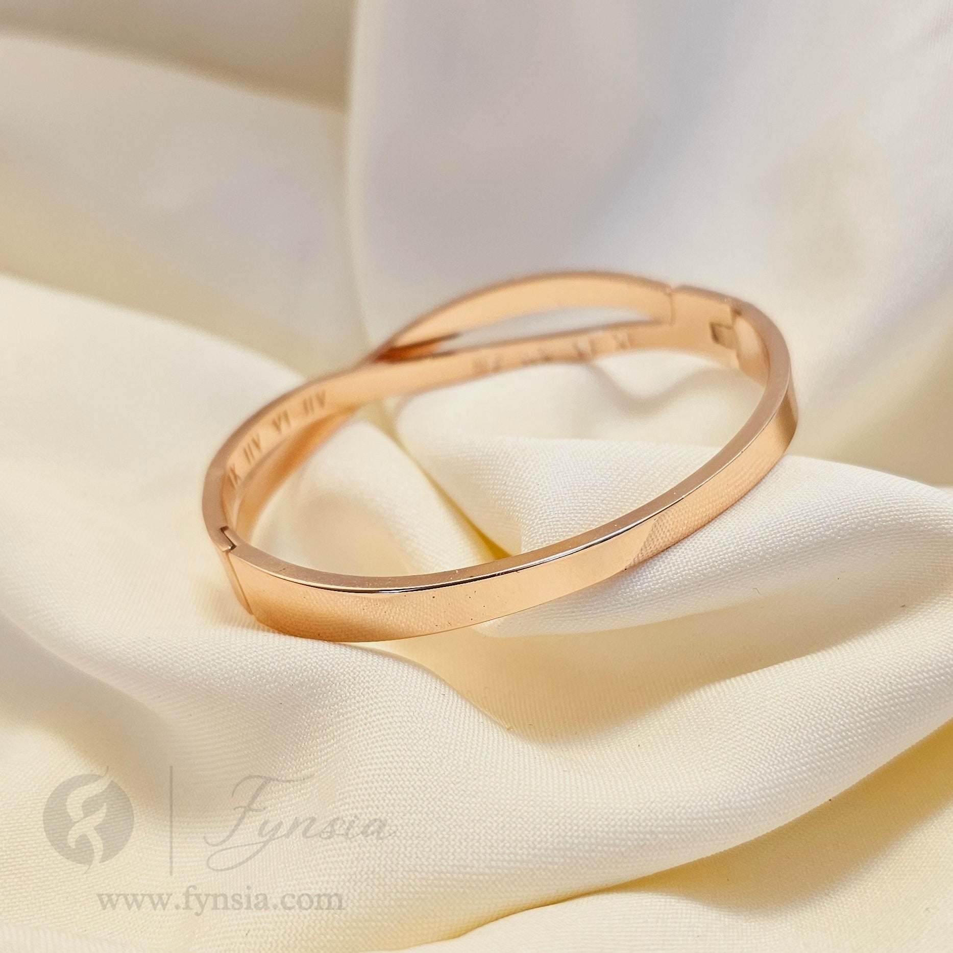 Mirha Rosegold Anti Tarnish Kada – Stainless Steel Bracelet | Fynsia