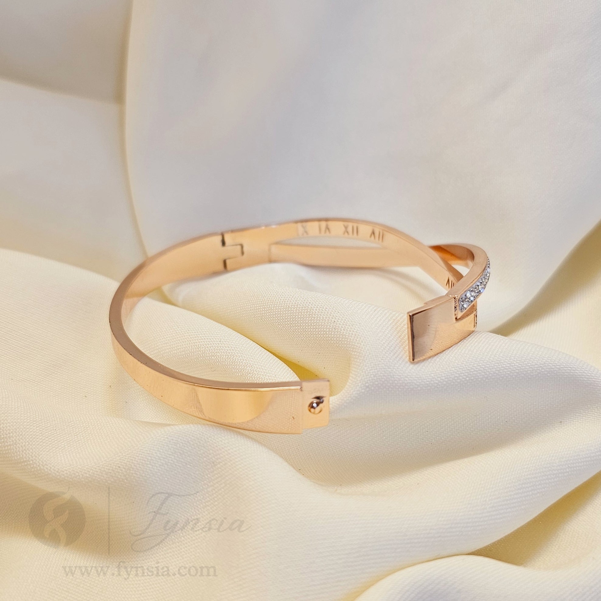Mirha Rosegold Anti Tarnish Kada – Stainless Steel Bracelet | Fynsia