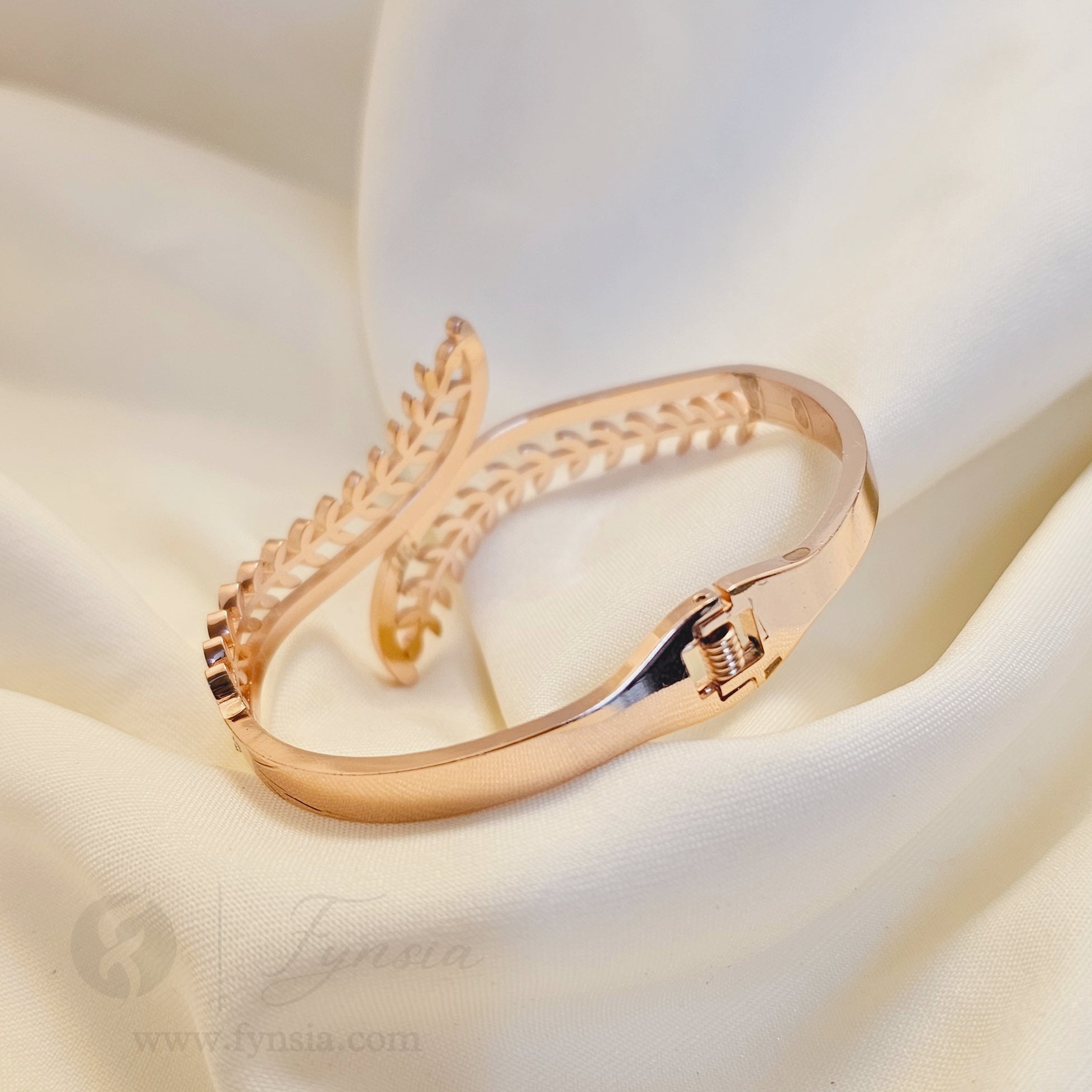 Anaya Rosegold Anti Tarnish Kada – Stainless Steel Bracelet | Fynsia