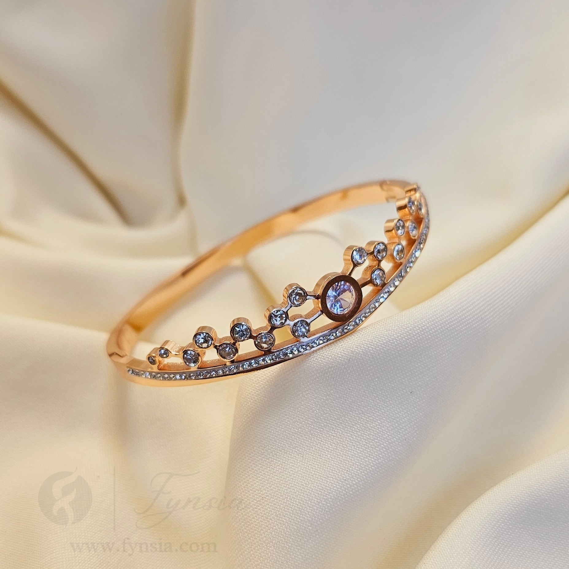 June Rosegold Anti Tarnish Kada – Stainless Steel Bracelet | Fynsia