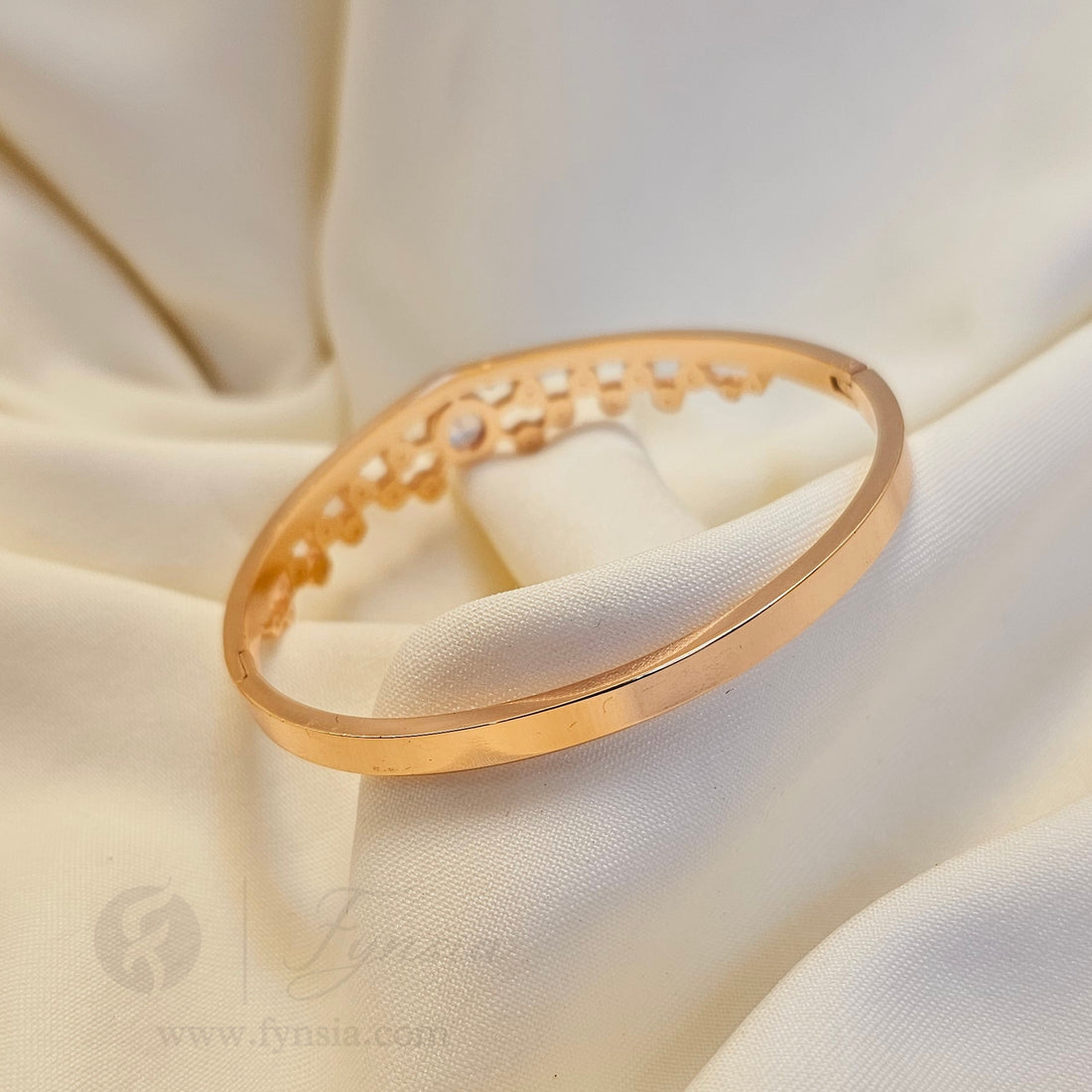 June Rosegold Anti Tarnish Kada – Stainless Steel Bracelet | Fynsia
