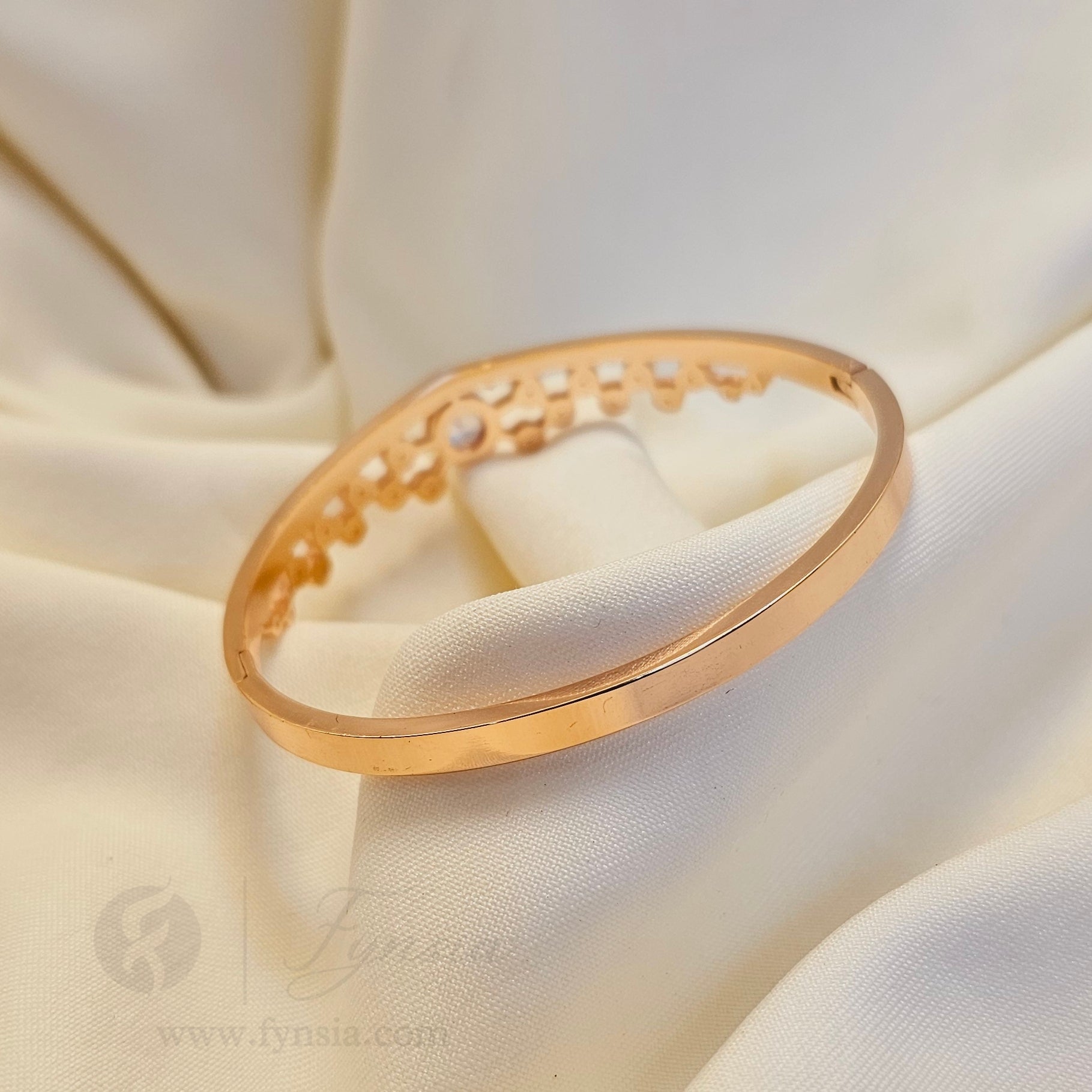 June Rosegold Anti Tarnish Kada – Stainless Steel Bracelet | Fynsia