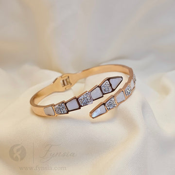 Nysa Rosegold Anti Tarnish Kada – Stainless Steel Bracelet | Fynsia