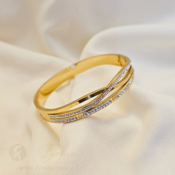 Reem Golden Anti Tarnish Kada – Stainless Steel Bracelet | Fynsia