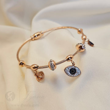 Alizeh Rosegold Anti Tarnish Kada – Stainless Steel Bracelet | Fynsia