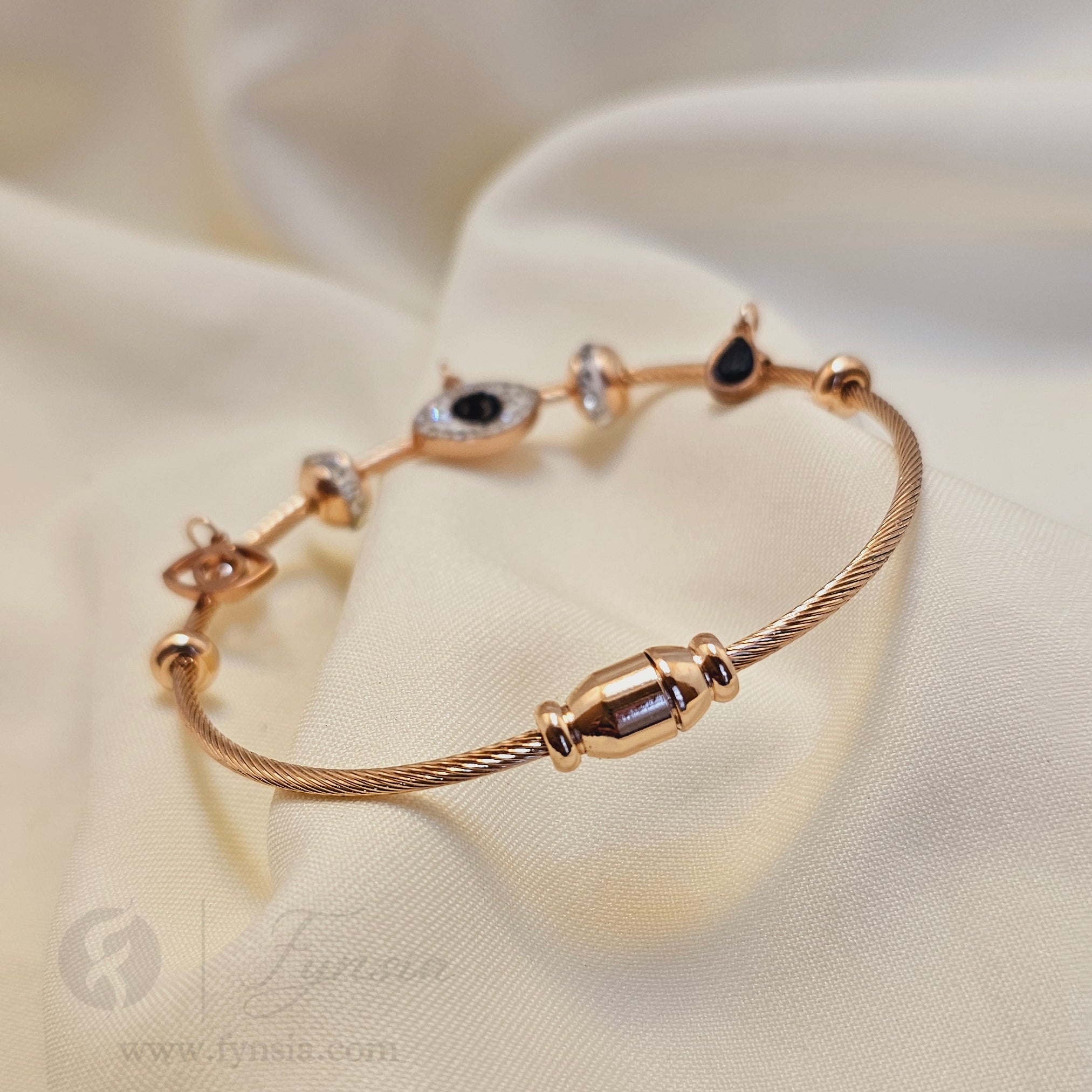 Alizeh Rosegold Anti Tarnish Kada – Stainless Steel Bracelet | Fynsia