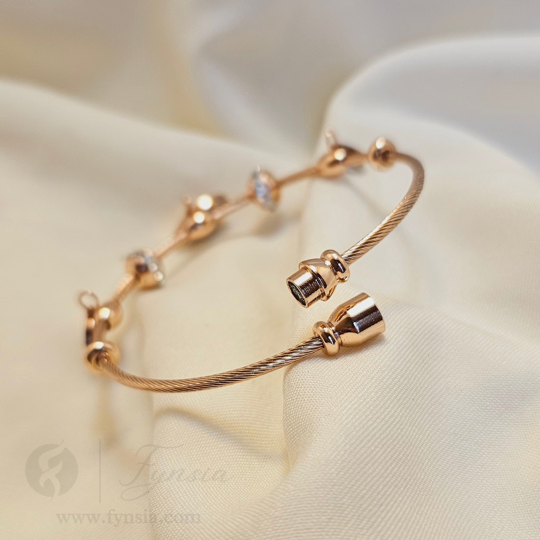 Alizeh Rosegold Anti Tarnish Kada – Stainless Steel Bracelet | Fynsia