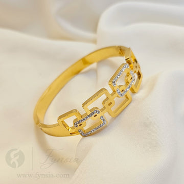 Yusra Golden Anti Tarnish Kada – Stainless Steel Bracelet | Fynsia