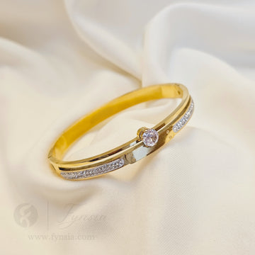 Palak Golden Anti Tarnish Kada – Stainless Steel Bracelet | Fynsia