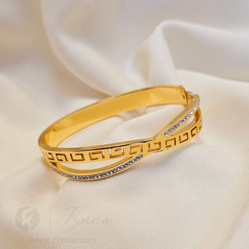 Zehan Golden Anti Tarnish Kada – Stainless Steel Bracelet | Fynsia
