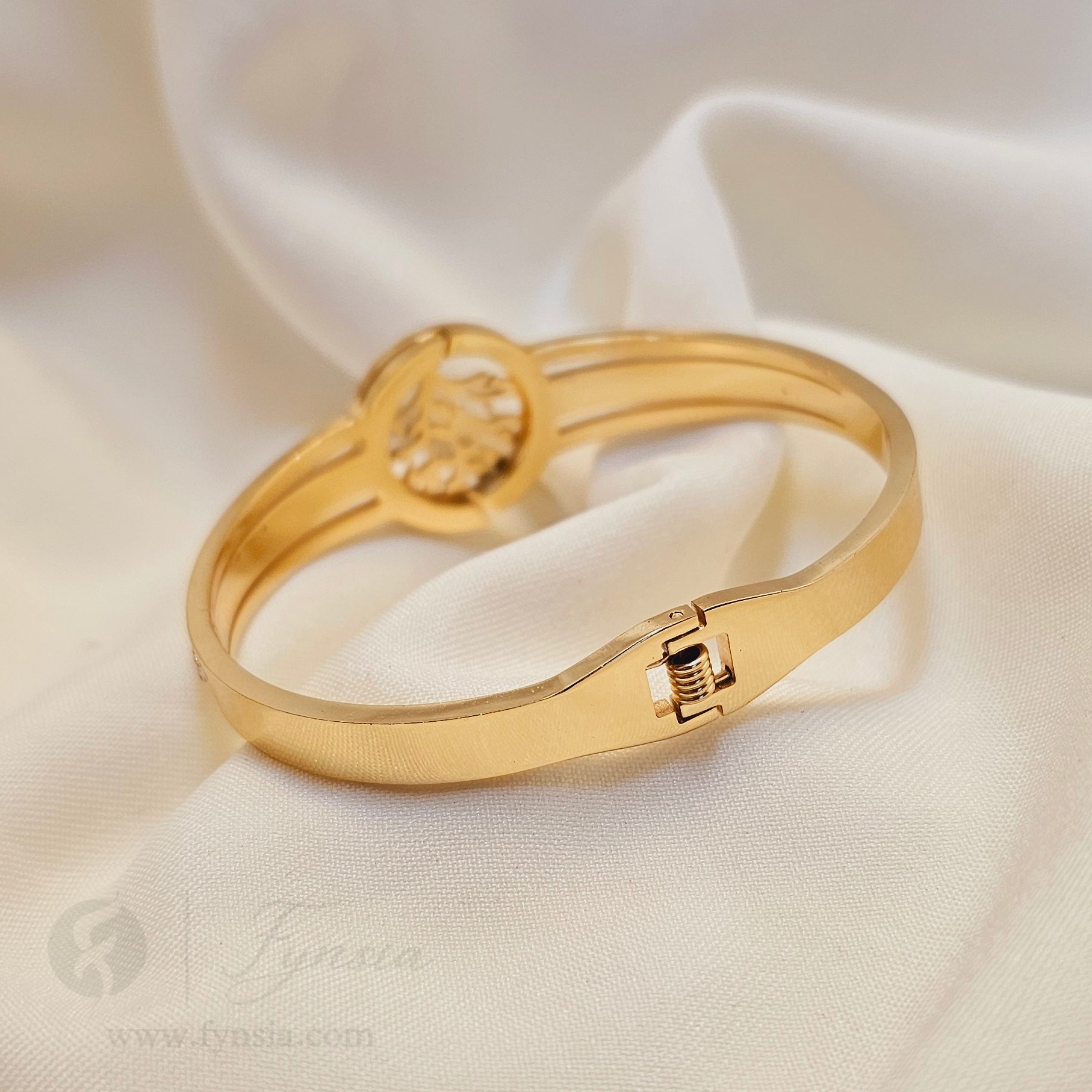 Ravya Golden Anti Tarnish Kada – Stainless Steel Bracelet | Fynsia