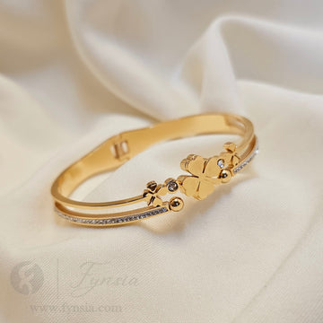Aarfa Golden Anti Tarnish Kada – Stainless Steel Bracelet | Fynsia