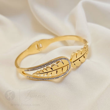 Abigail Golden Anti Tarnish Kada – Stainless Steel Bracelet | Fynsia