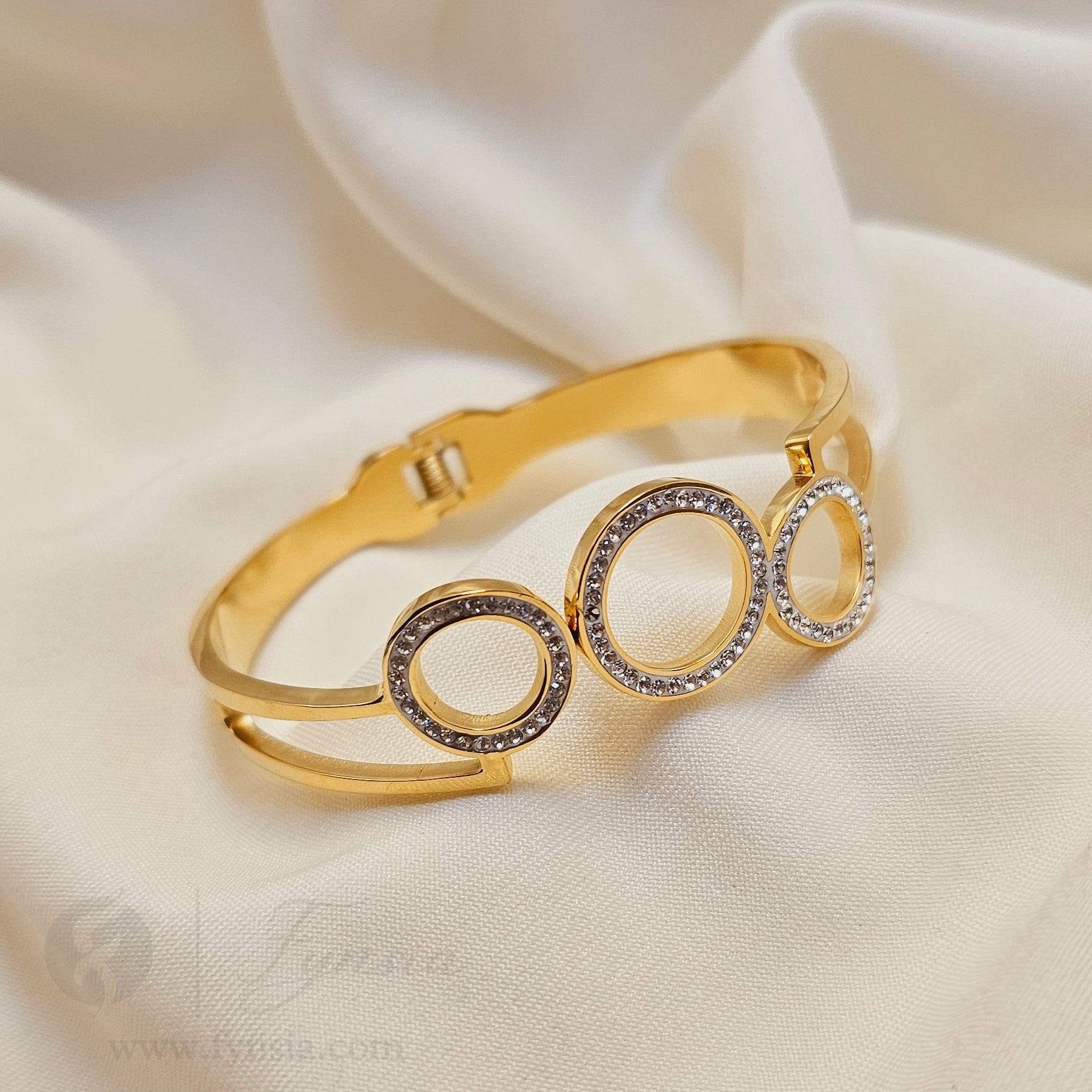 Ashley Golden Anti Tarnish Kada – Stainless Steel Bracelet | Fynsia