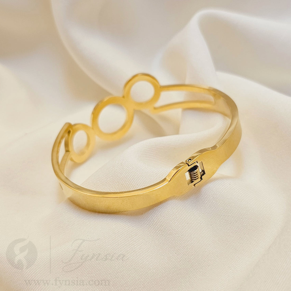 Ashley Golden Anti Tarnish Kada – Stainless Steel Bracelet | Fynsia