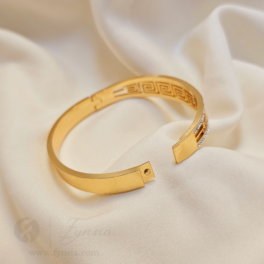 Candice Golden Anti Tarnish Kada – Stainless Steel Bracelet | Fynsia