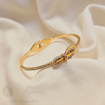 Devika Golden Anti Tarnish Kada – Stainless Steel Bracelet | Fynsia