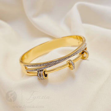 Serene Golden Anti Tarnish Kada – Stainless Steel Bracelet | Fynsia