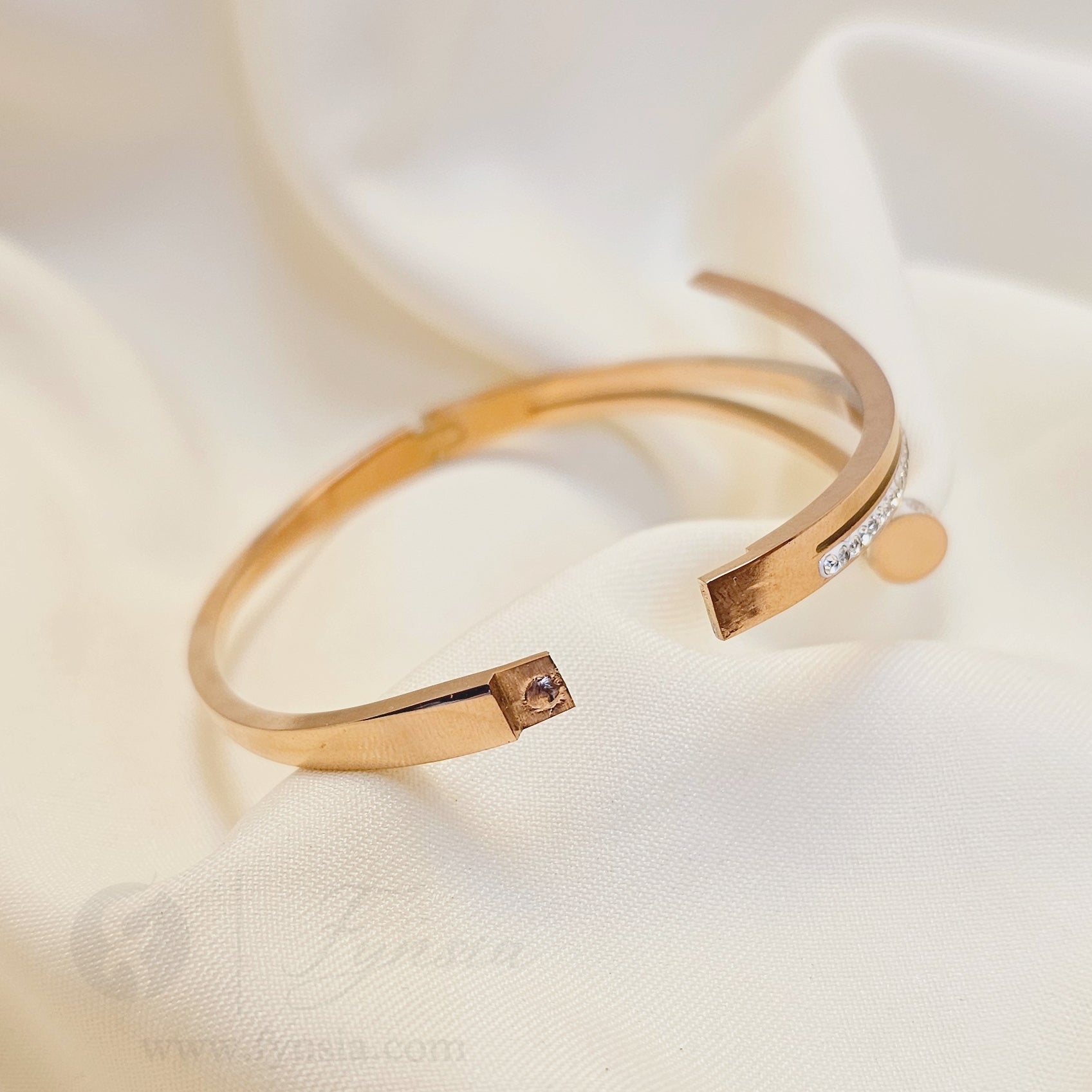 Tashia Rosegold Anti Tarnish Kada – Stainless Steel Bracelet | Fynsia