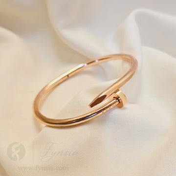 Rosegold Nail Cuff Anti Tarnish Kada – Stainless Steel Bracelet | Fynsia