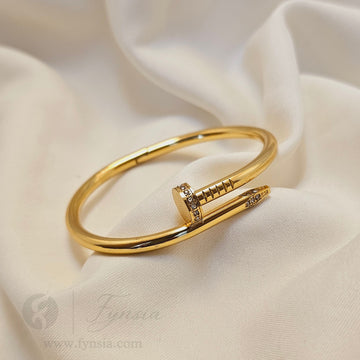 Aditi Golden Anti Tarnish Kada – Stainless Steel Bracelet | Fynsia