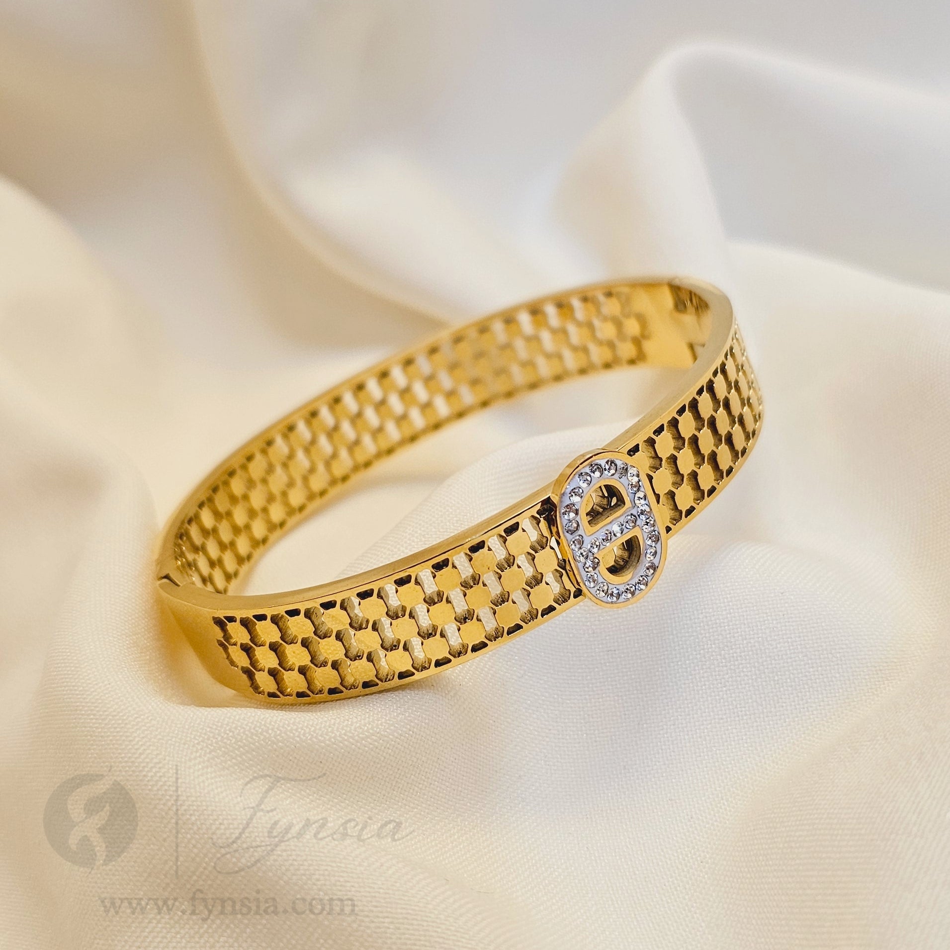 Ruchi Golden Anti Tarnish Kada – Stainless Steel Bracelet | Fynsia