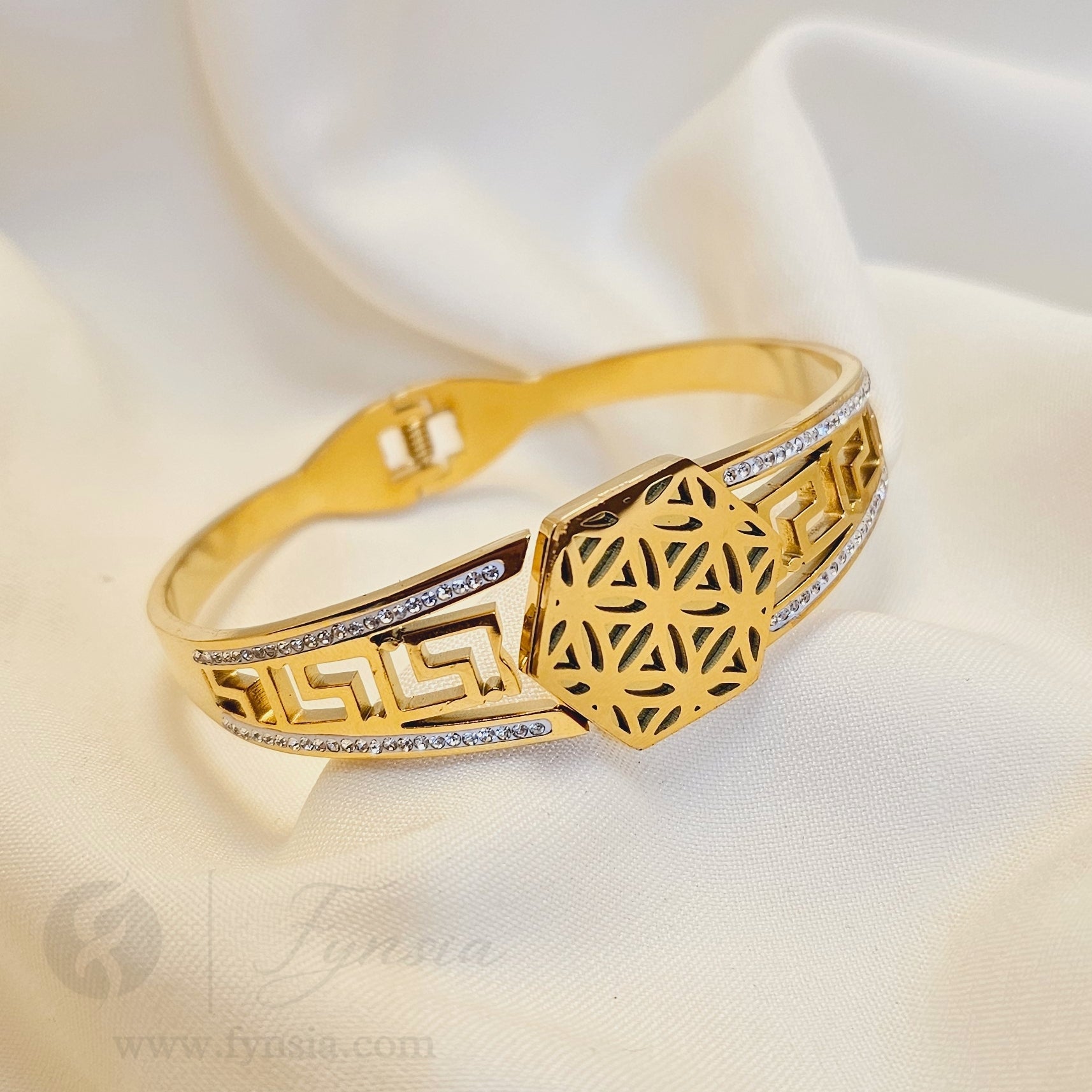 Ishita Golden Anti Tarnish Kada – Stainless Steel Bracelet | Fynsia