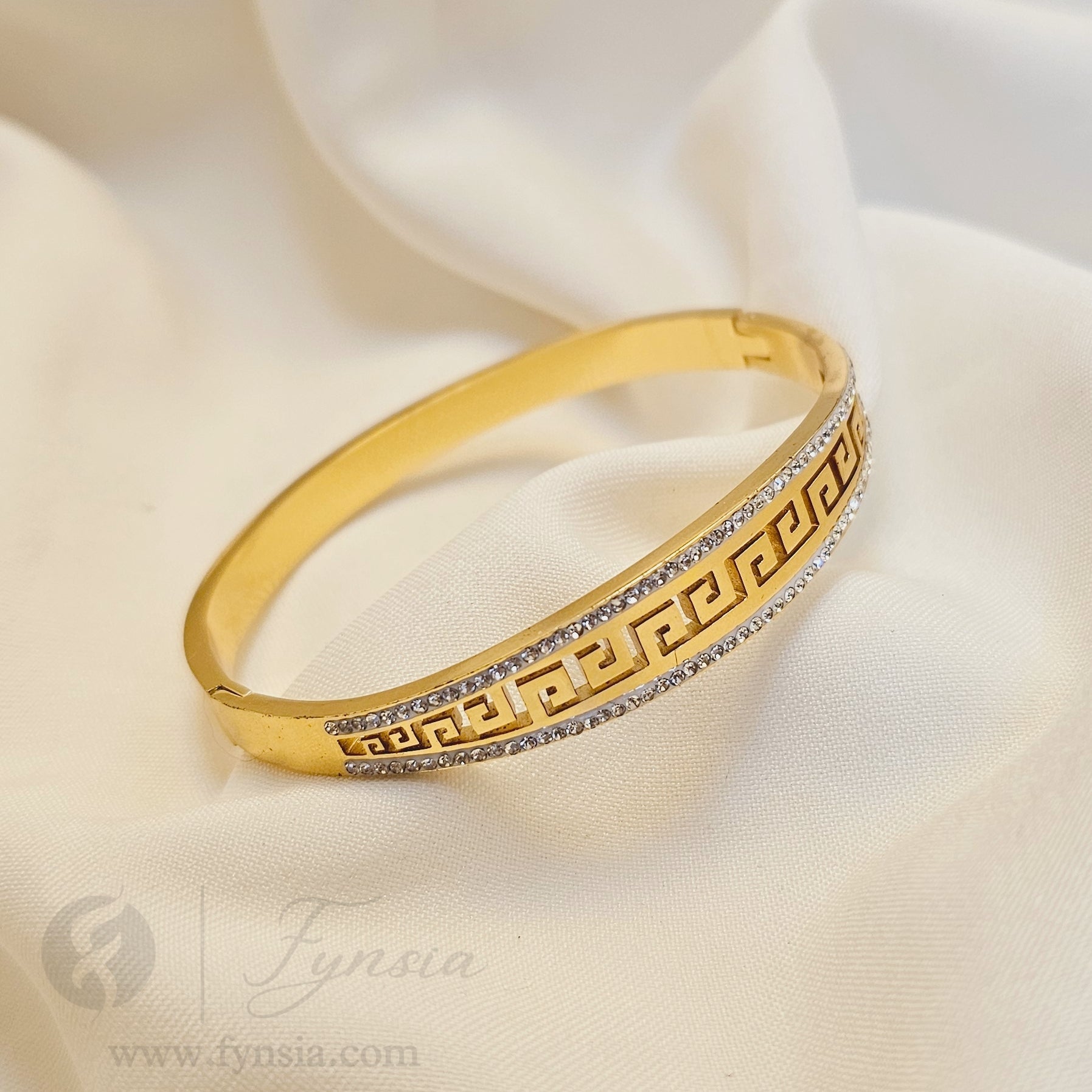 Abeer Golden Anti Tarnish Kada – Stainless Steel Bracelet | Fynsia