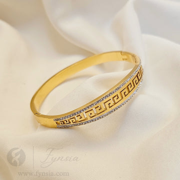 Abeer Golden Anti Tarnish Kada – Stainless Steel Bracelet | Fynsia
