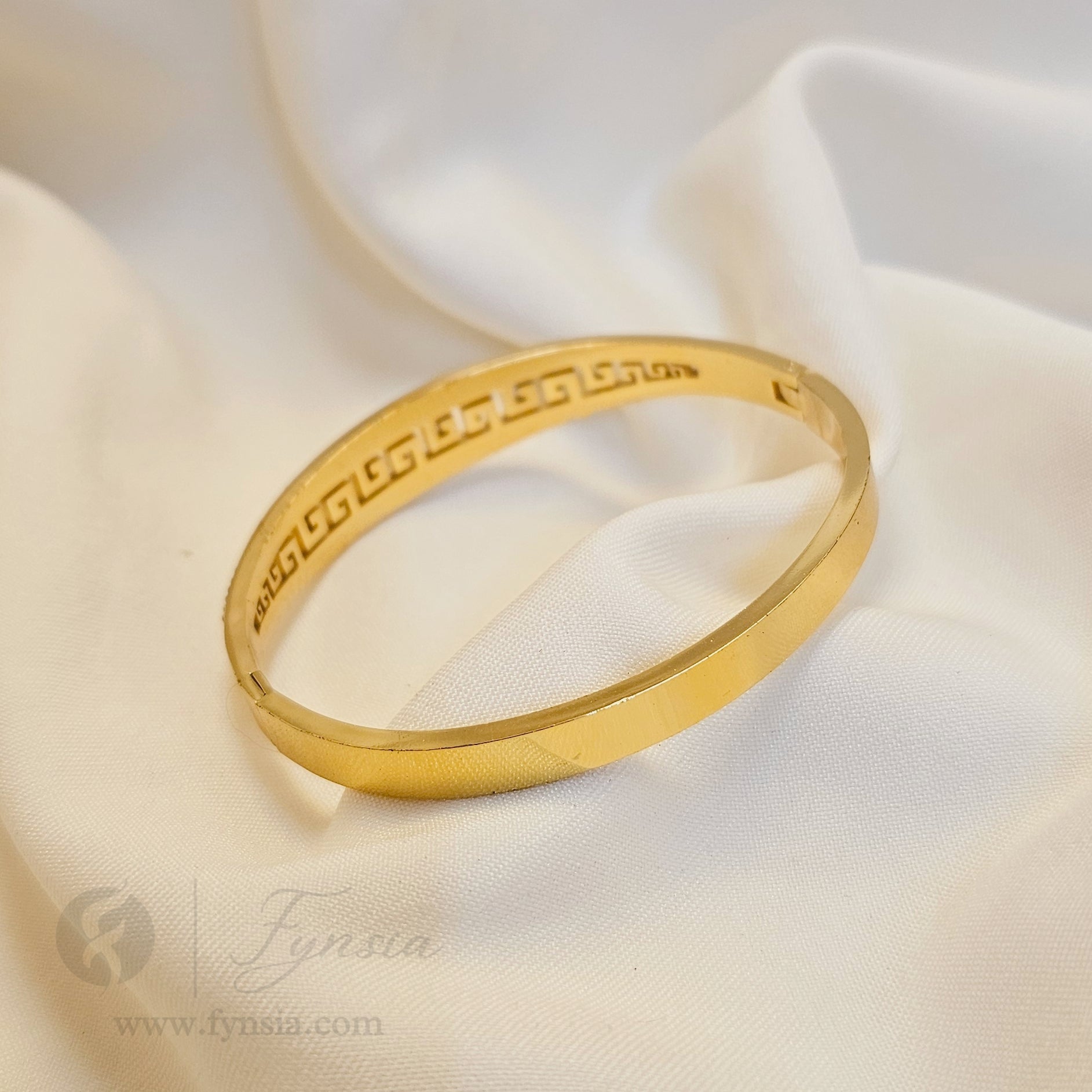 Abeer Golden Anti Tarnish Kada – Stainless Steel Bracelet | Fynsia