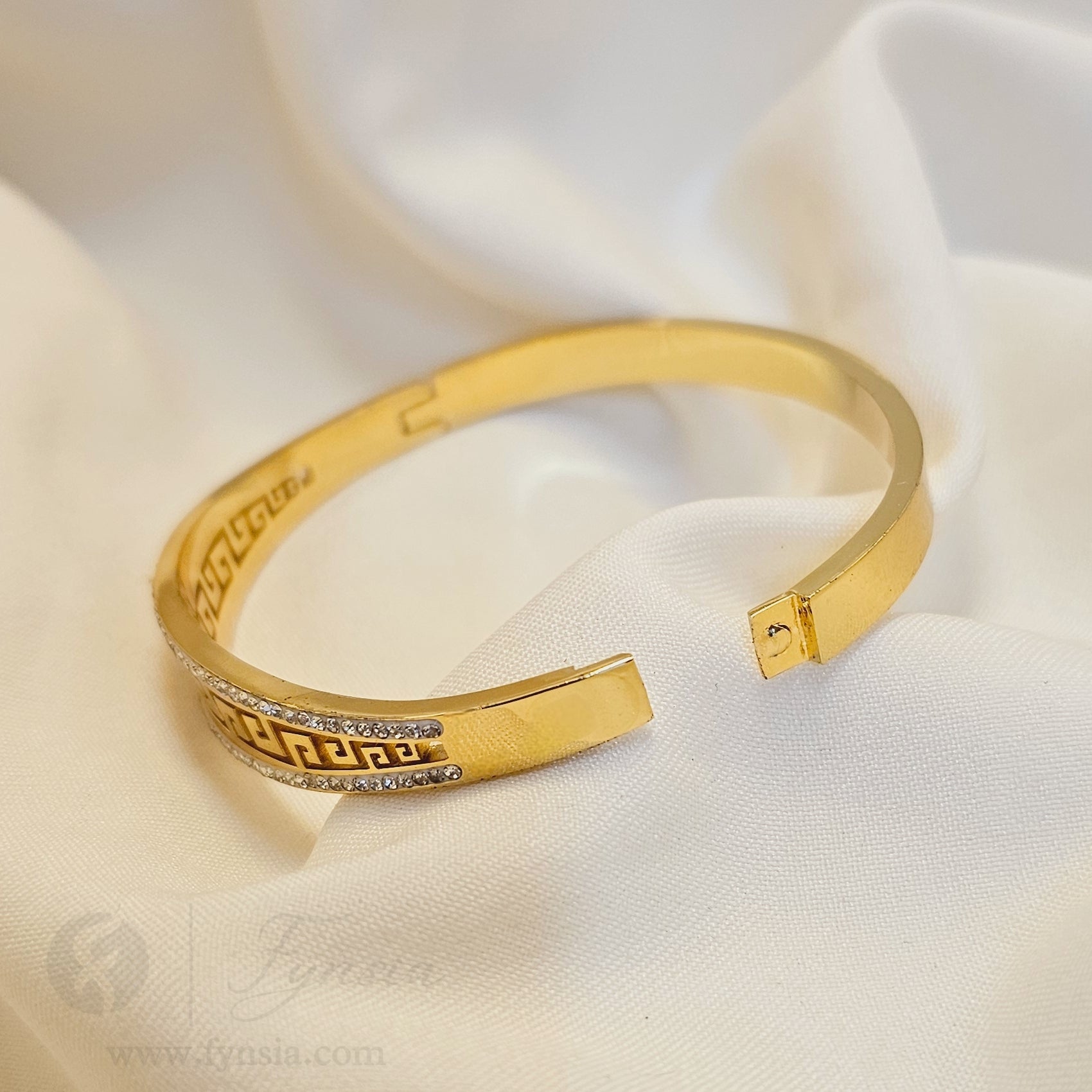 Abeer Golden Anti Tarnish Kada – Stainless Steel Bracelet | Fynsia